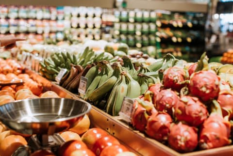 Variety of Produce at a Grocery Store